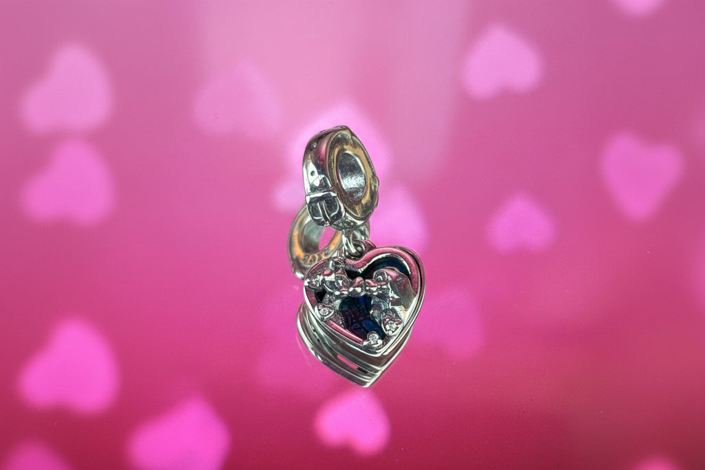 Disney Inspired Lady & the Tramp Heart Dangle Charm