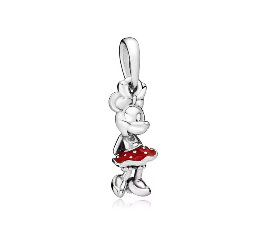 Disney Inspired Minnie Dangle Charm – 925 Silver Plated Bead