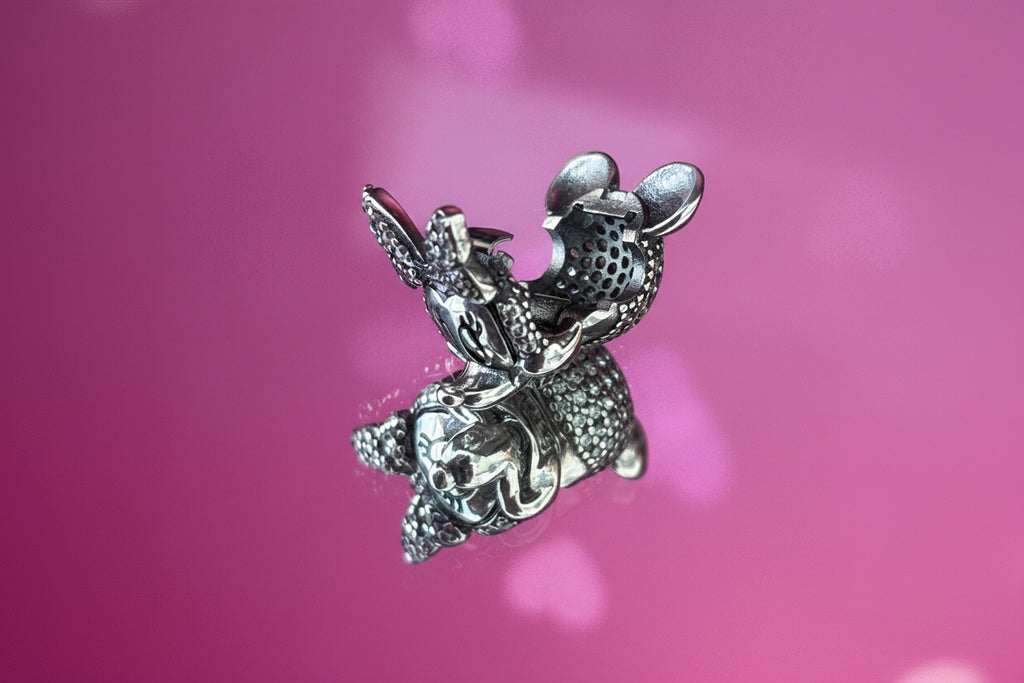 Disney Inspired Minnie Smiling Face Clip Charm – Sparkling Pavé Pink