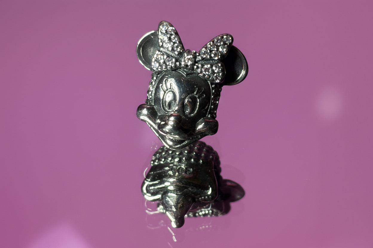 Disney Inspired Minnie Smiling Face Charm – with Sparkling Pavé