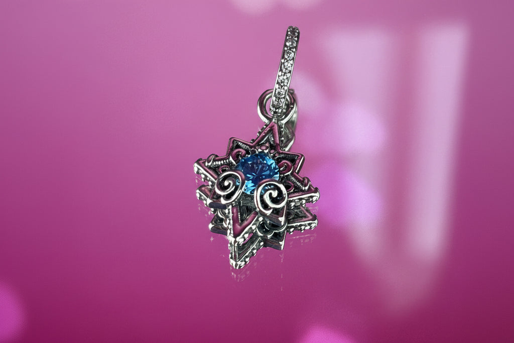 Disney Inspired Cinderella Blue Star Charm – 925 Silver Plated