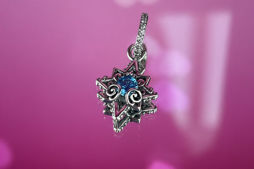 Disney Inspired Cinderella Blue Star Charm – 925 Silver Plated