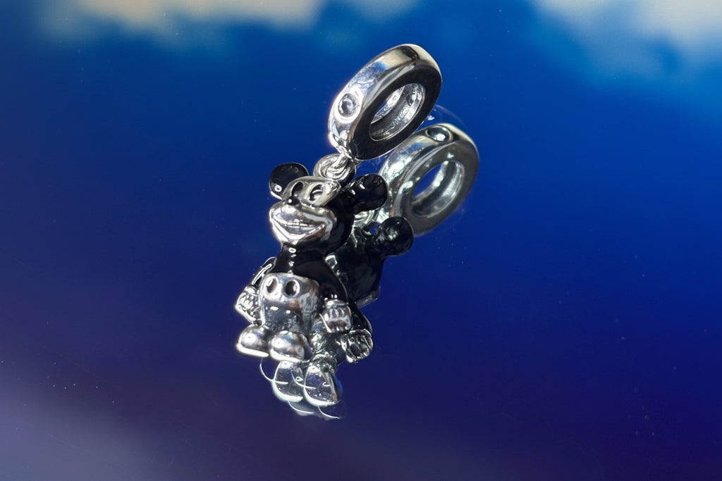 Disney Inspired Mickey Mouse Classic Dangle Charm – 925 Silver Plated Bead
