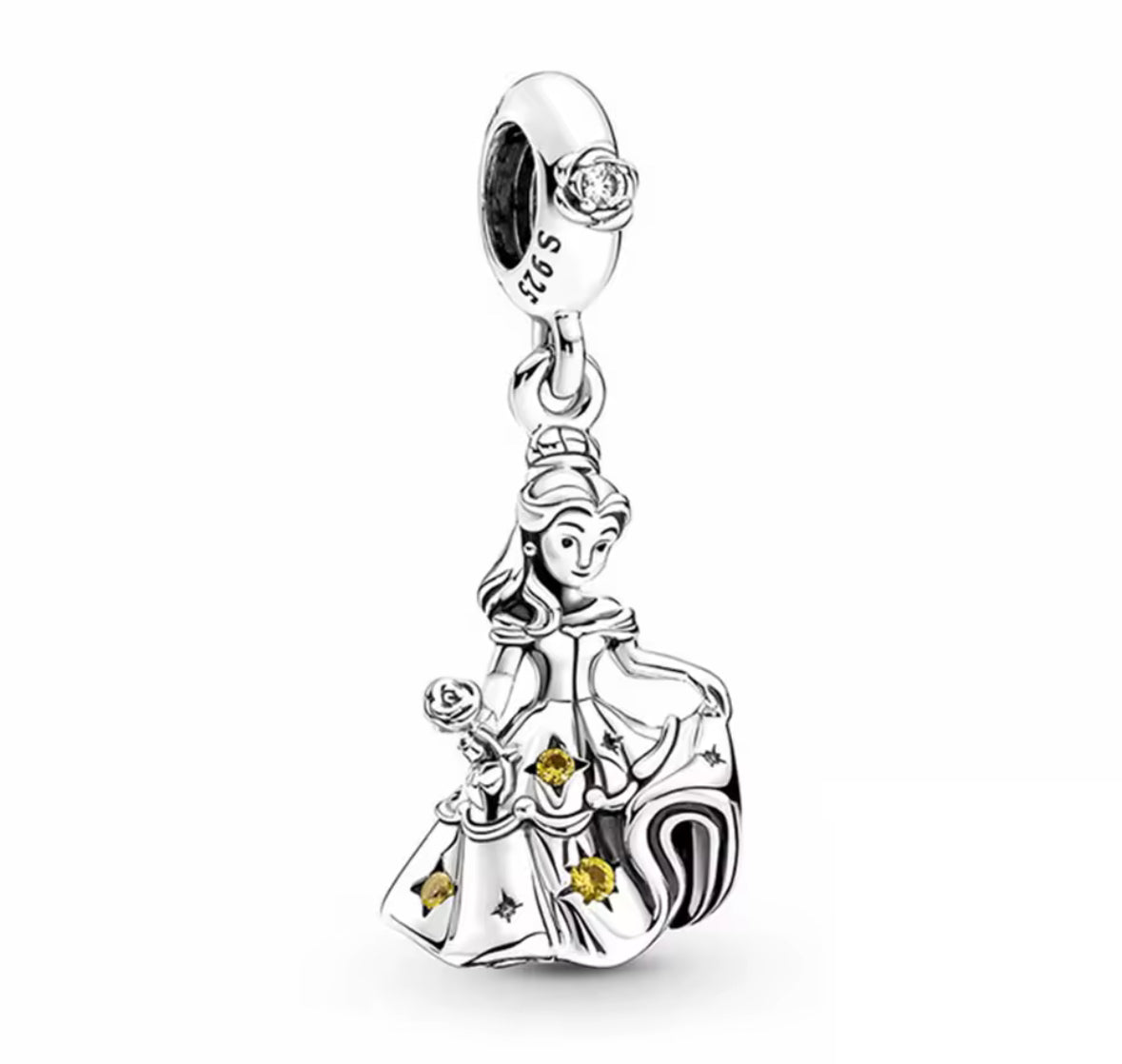 Disney Inspired Belle With Rose and Crystal Dress