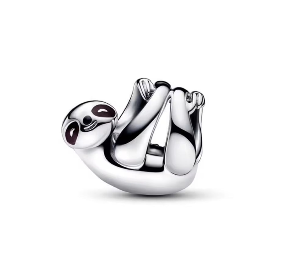 Cute Sleeping Sloth Bead Charm – 925 Silver Plated