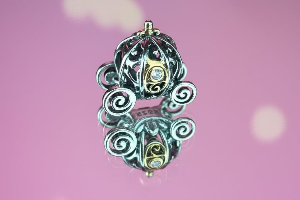 Disney Inspired Fairytale Pumpkin Carriage Charm – 925 Silver Plated Bead