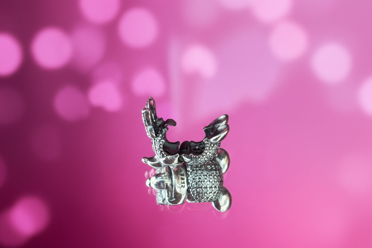 Disney Inspired Minnie Smiling Face Clip Charm – Sparkling Pavé Pink