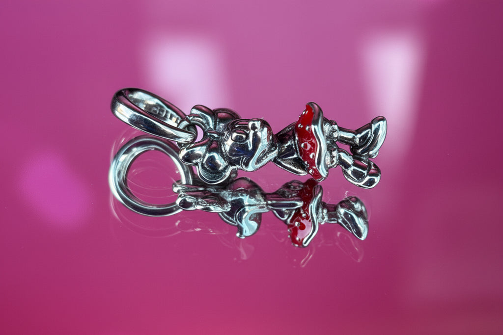 Disney Inspired Minnie Dangle Charm – 925 Silver Plated Bead