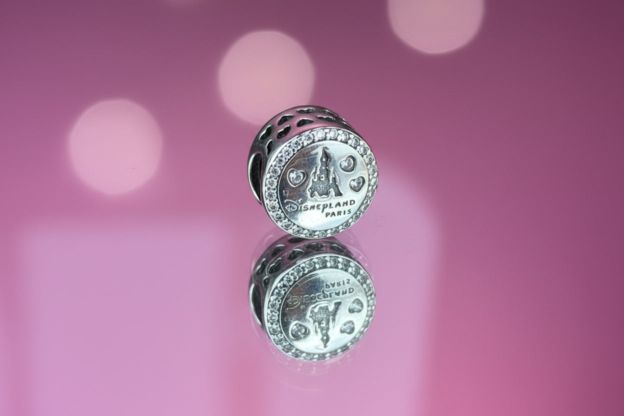 Disney Inspired Mickey & Minnie Paris Romance Charm – 925 Silver Plated Bead