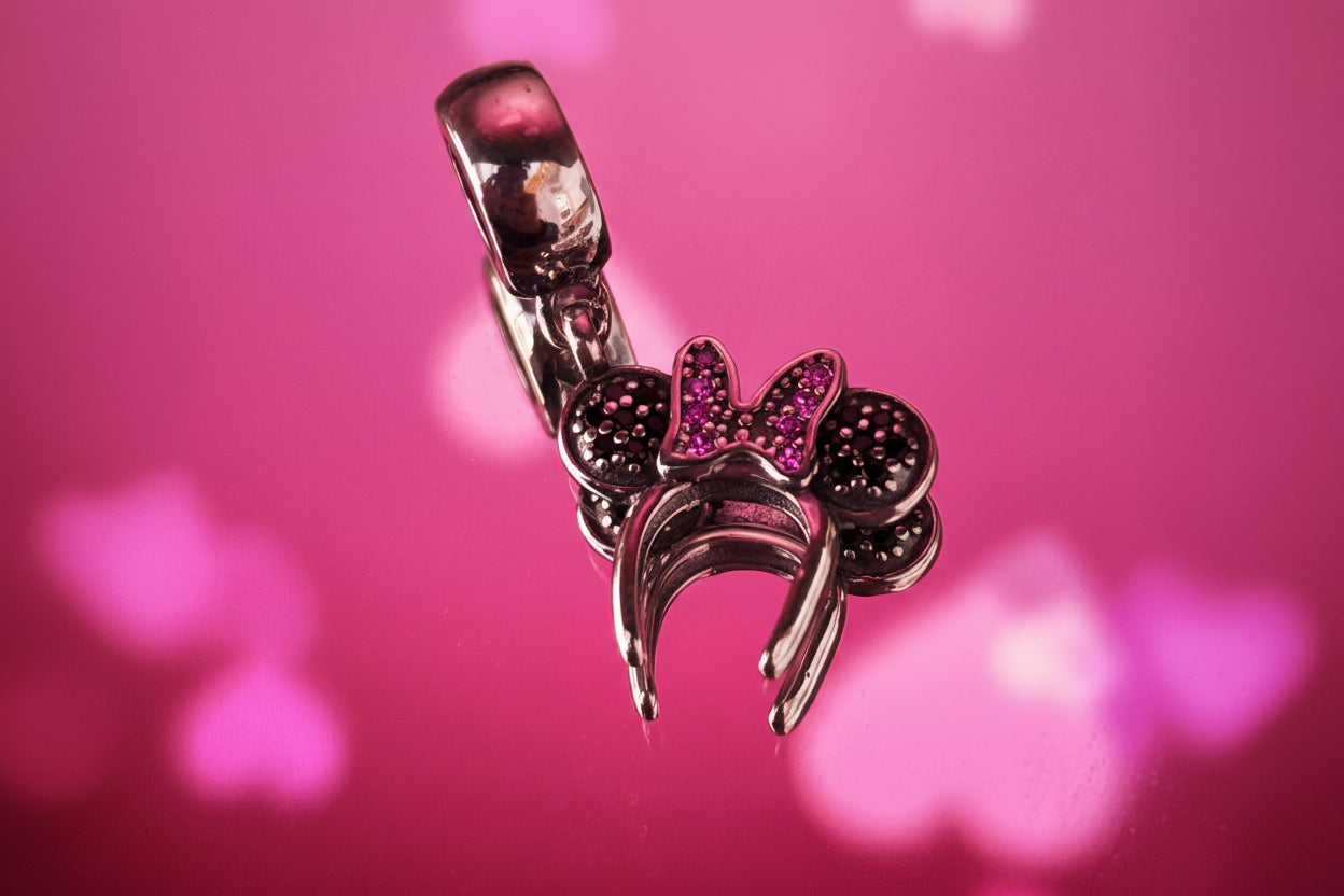 Disney Inspired Bow & Crescent Dangle Charm