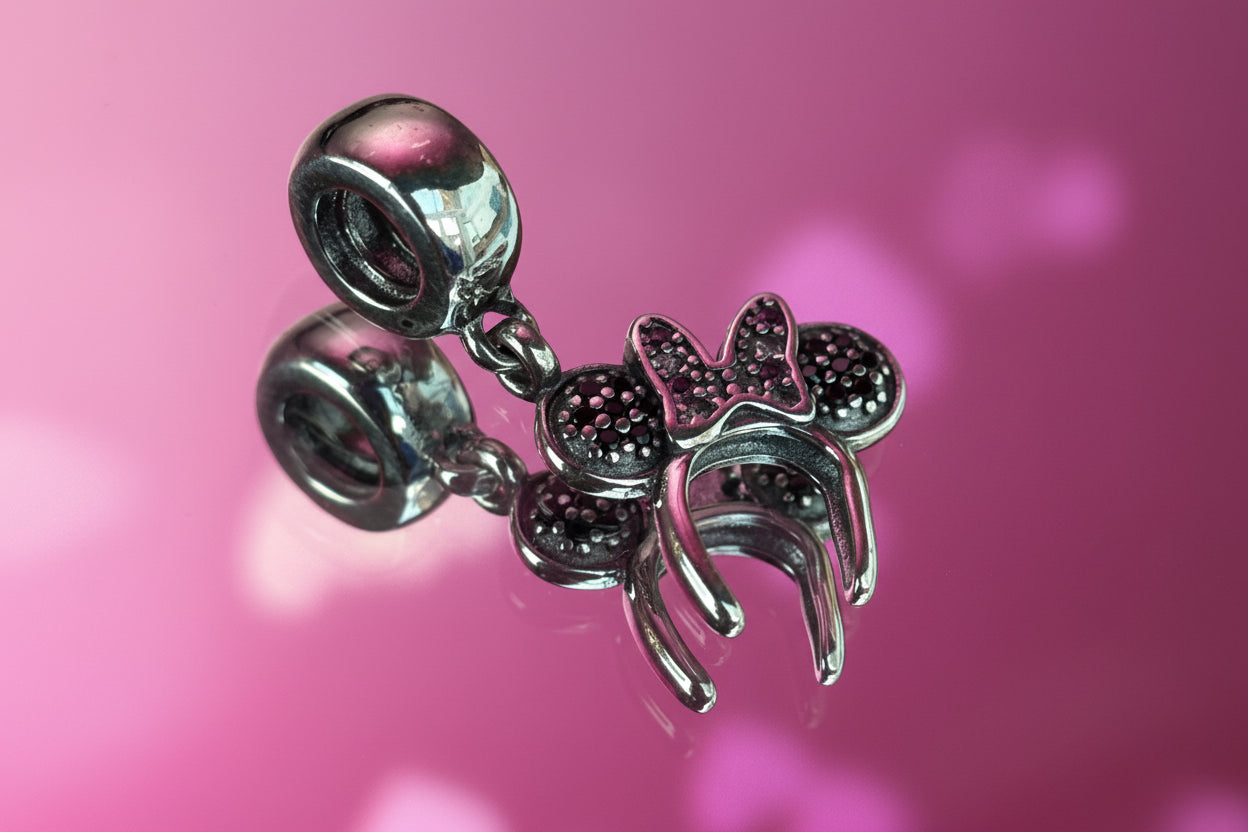 Disney Inspired Bow & Crescent Dangle Charm