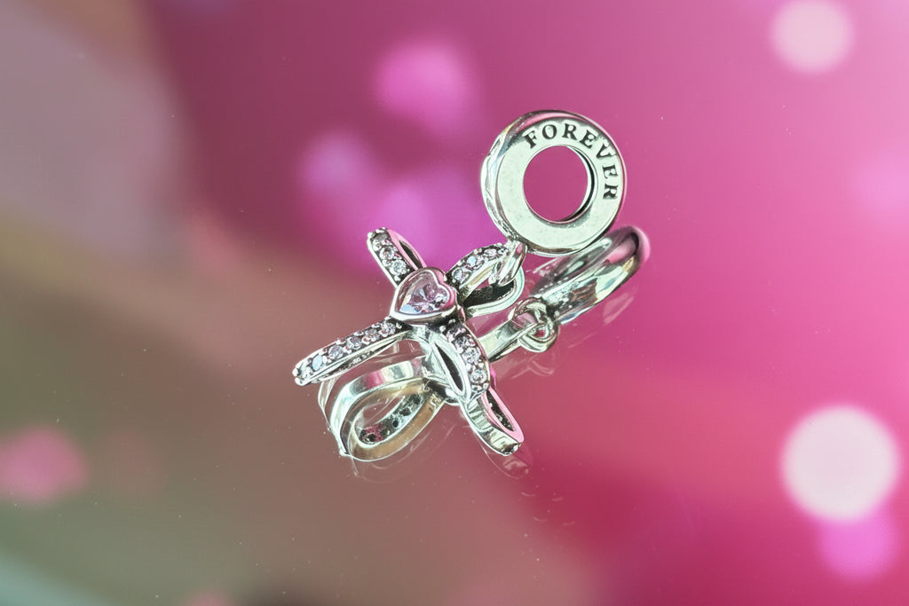 Forever Love Heart Cross Dangle Charm – 925 Silver Plated Bead