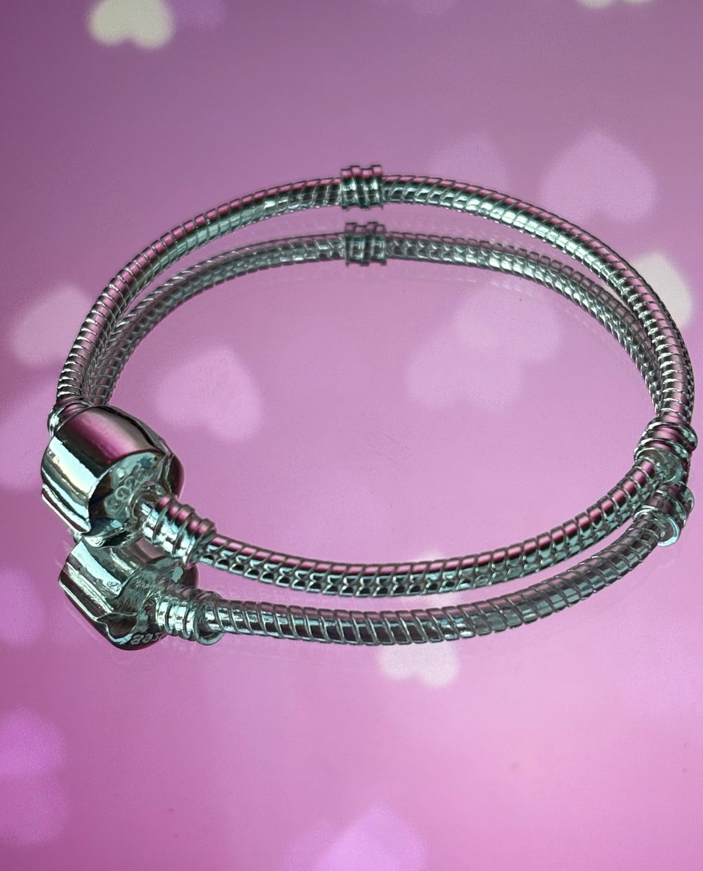 Barrel Clasp Snake chain bracelet - 925 Silver Plated