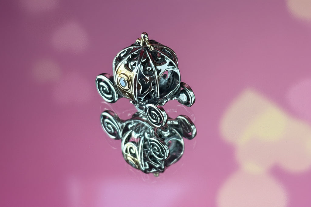 Disney Inspired Fairytale Pumpkin Carriage Charm – 925 Silver Plated Bead