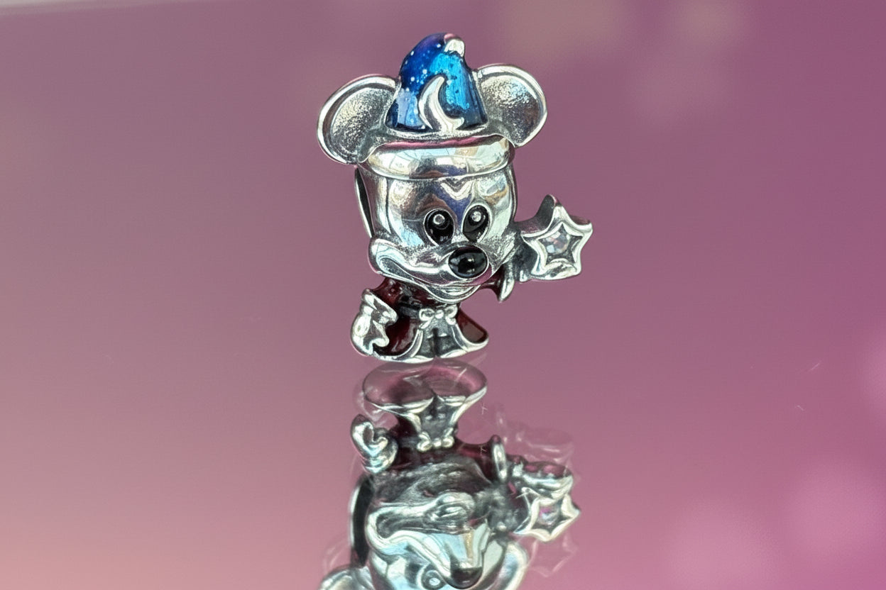 Disney Inspired Magic Mickey Wizard Charm – 925 Silver Plated Bead