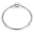 Barrel Clasp Snake chain bracelet - 925 Silver Plated