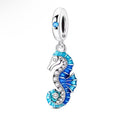 Ocean Tide Seahorse Charm – Blue Enamel & 925 Silver Plated