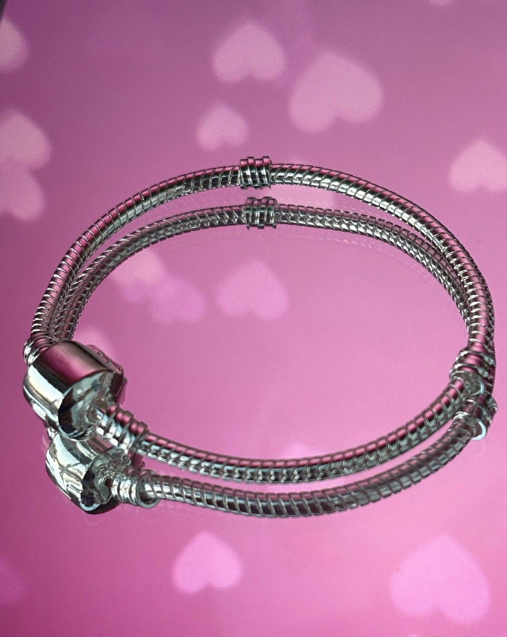 Barrel Clasp Snake chain bracelet - 925 Silver Plated