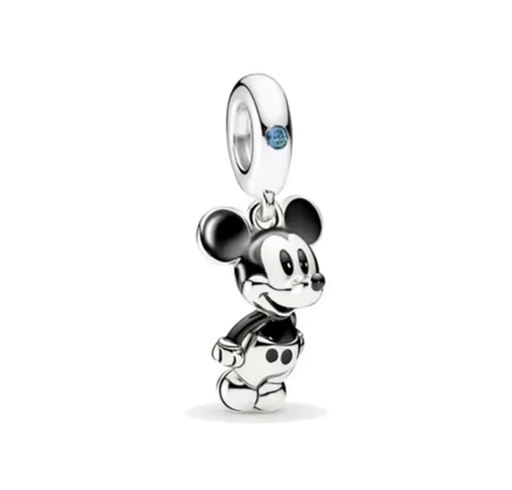 Disney Inspired Mickey Mouse Classic Dangle Charm – 925 Silver Plated Bead