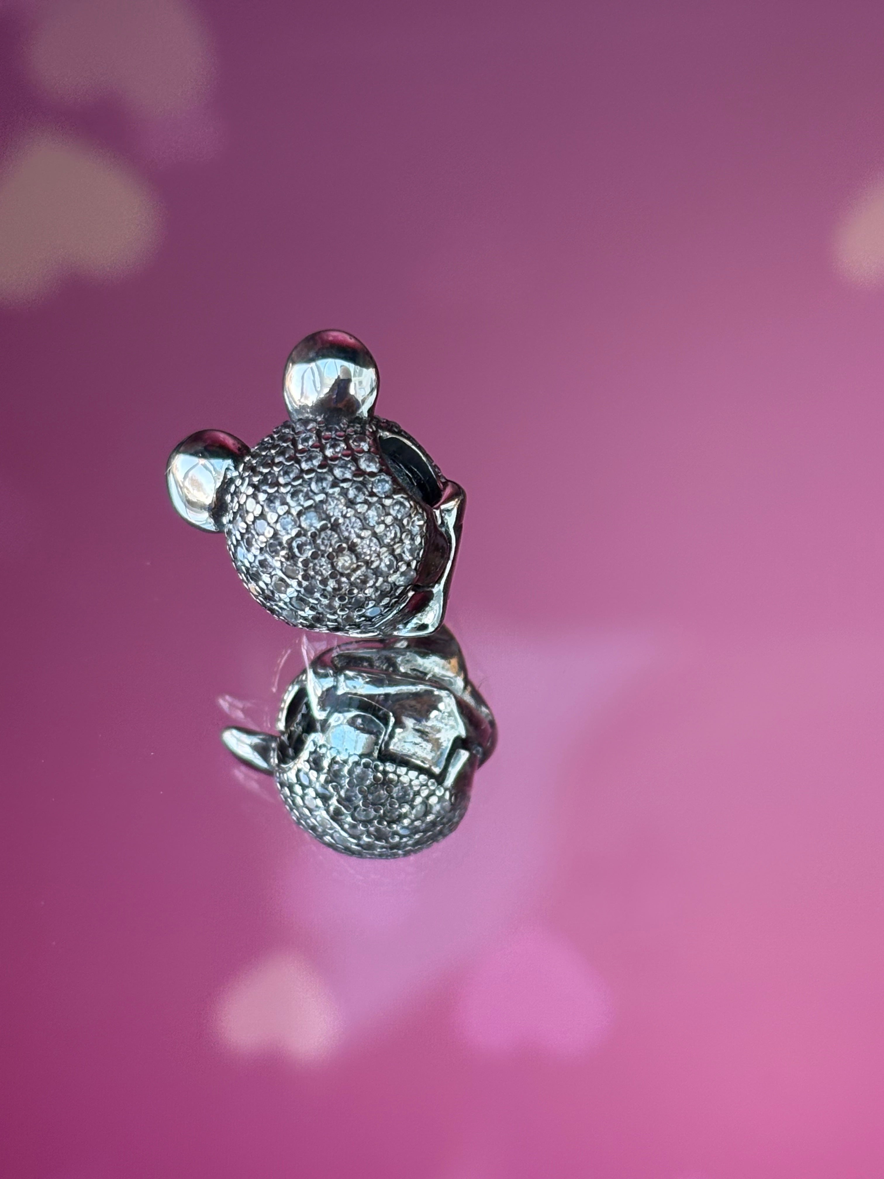 Disney Inspired Mickey Smiling Face Clip Charm – Sparkling Pavé