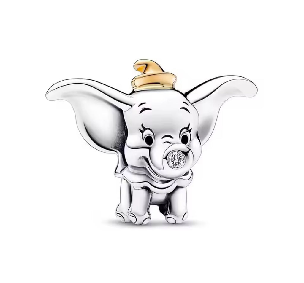 Disney Inspired Dumbo Elephant Charm – 925 Silver Plated Bead