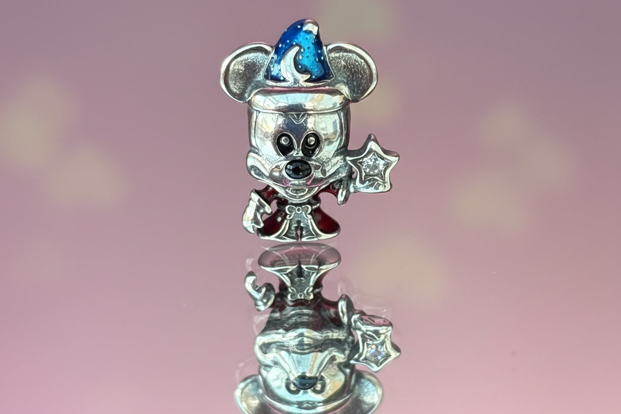 Disney Inspired Magic Mickey Wizard Charm – 925 Silver Plated Bead