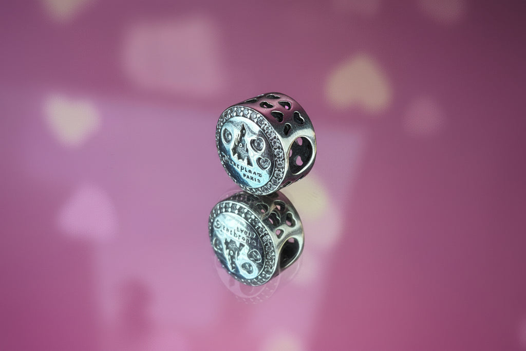 Disney Inspired Mickey & Minnie Paris Romance Charm – 925 Silver Plated Bead