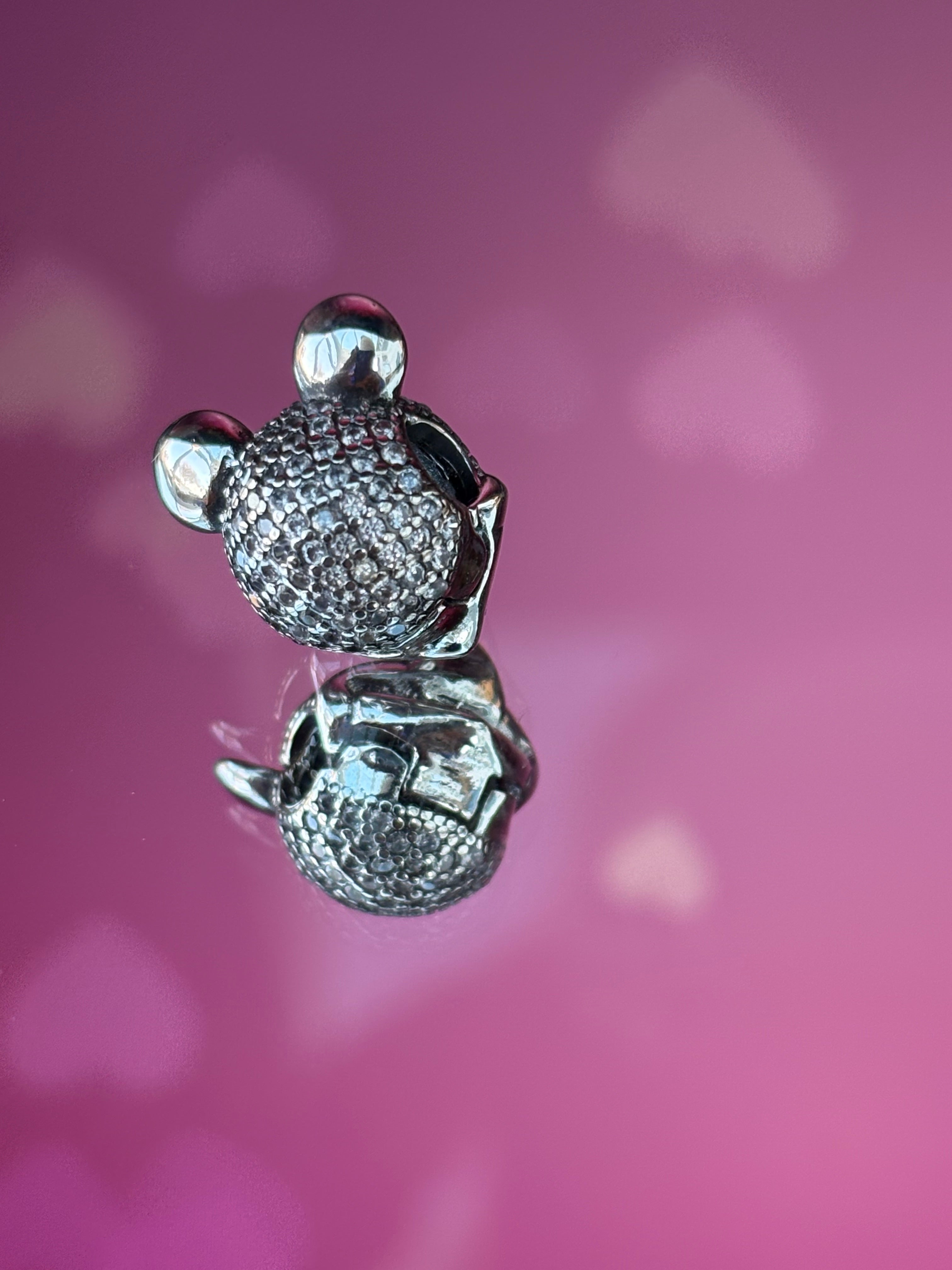Disney Inspired Mickey Smiling Face Clip Charm – Sparkling Pavé