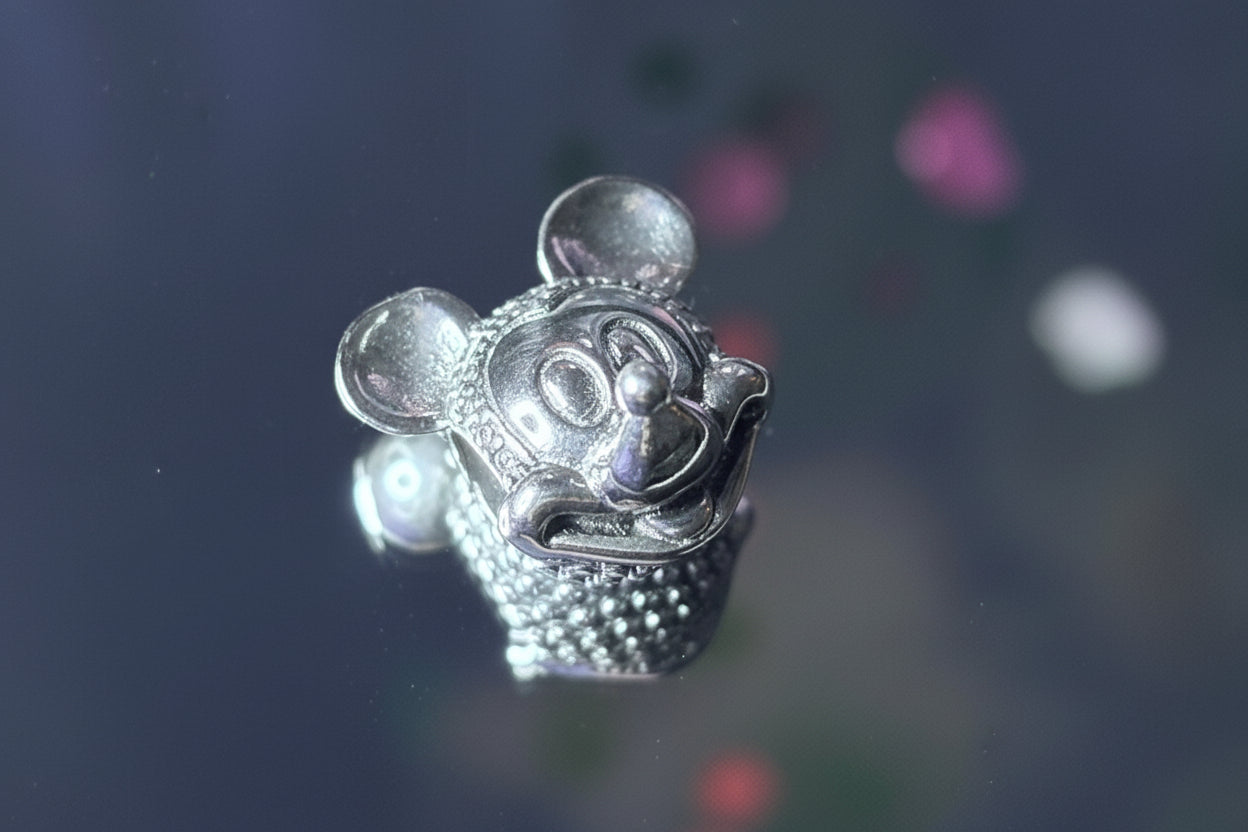 Disney Inspired Mickey Smiling Face Charm – with Sparkling Pavé