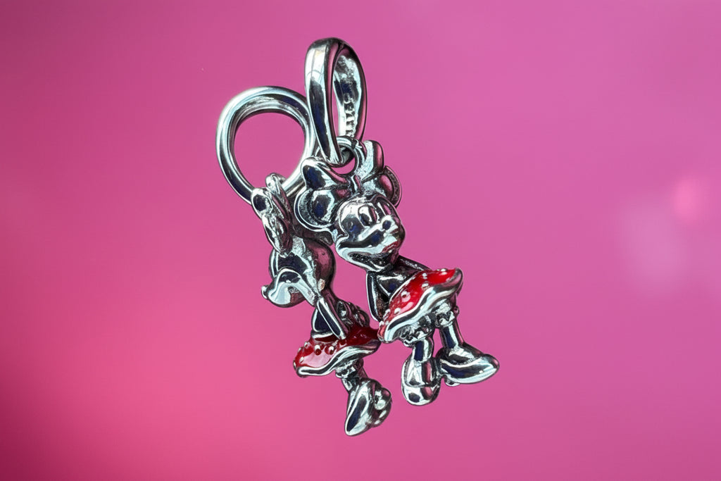 Disney Inspired Minnie Dangle Charm – 925 Silver Plated Bead