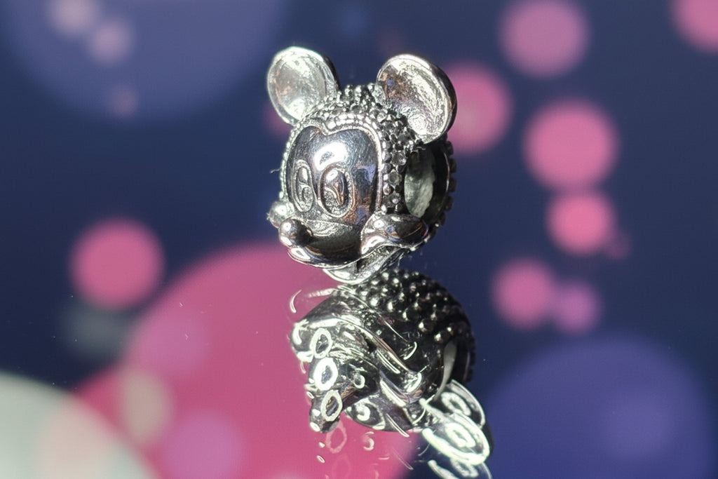 Disney Inspired Mickey Smiling Face Charm – with Sparkling Pavé