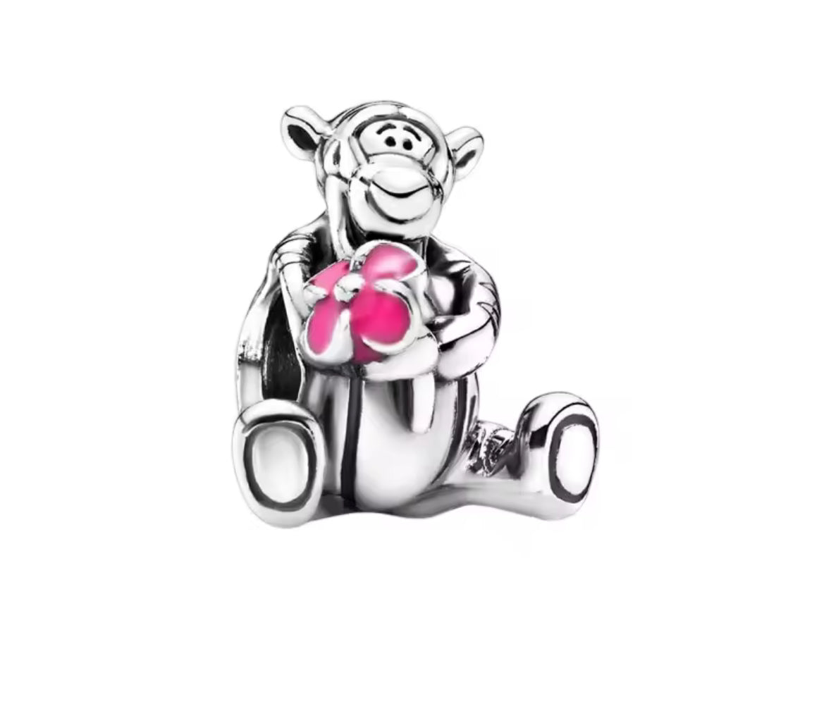 Disney Inspired Tigger With Heart Charm – 925 Silver Plated Bead