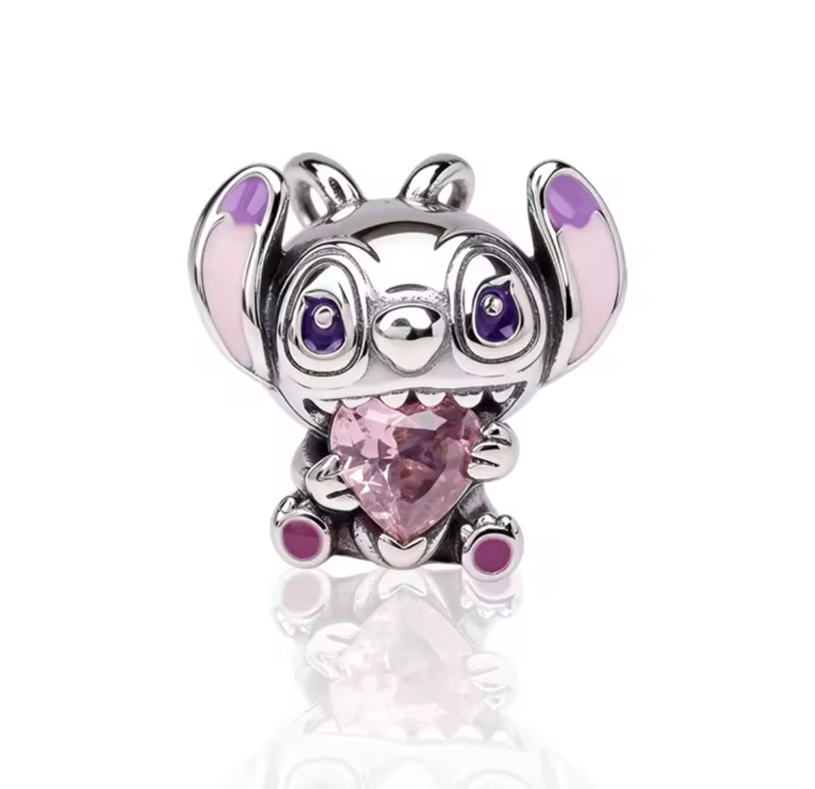 Disney Inspired Angel Heart Bead Charm – 925 Silver Plated