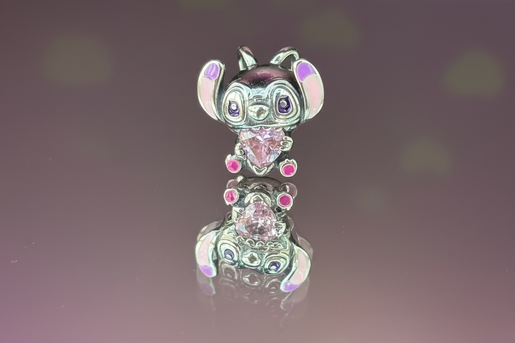 Disney Inspired Angel Heart Bead Charm – 925 Silver Plated