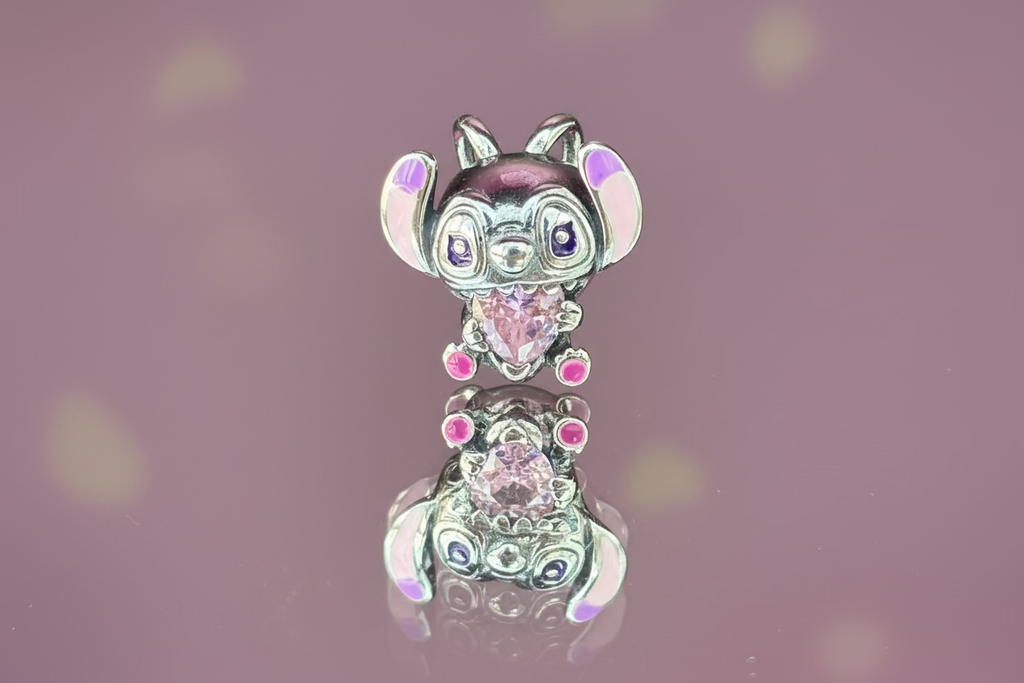 Disney Inspired Angel Heart Bead Charm – 925 Silver Plated