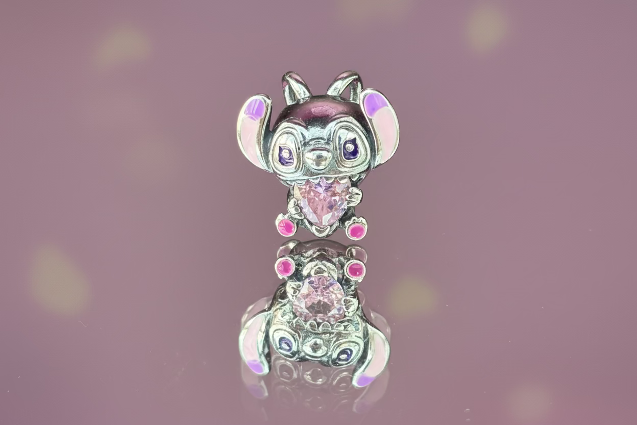 Disney Inspired Angel Heart Bead Charm – 925 Silver Plated