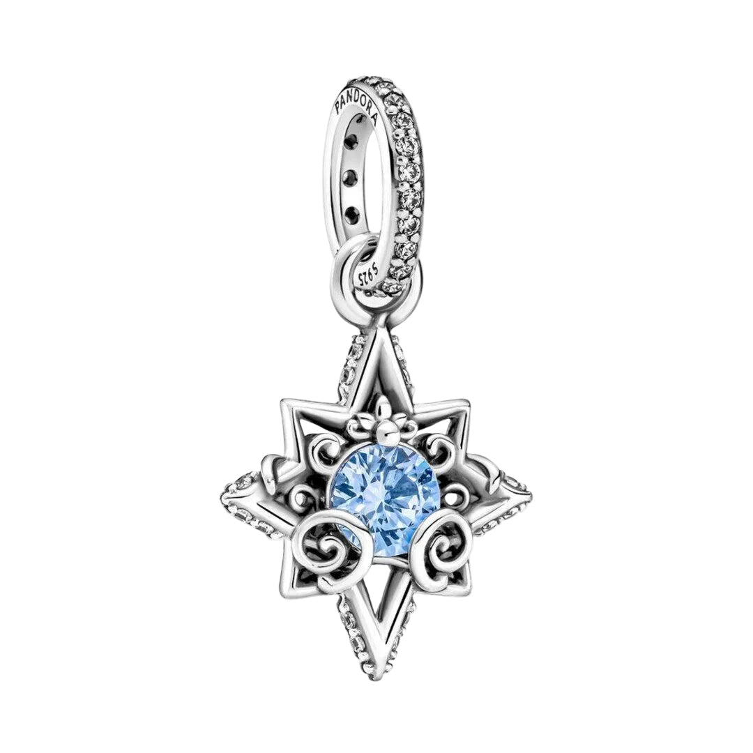 Disney Inspired Cinderella Blue Star Charm – 925 Silver Plated